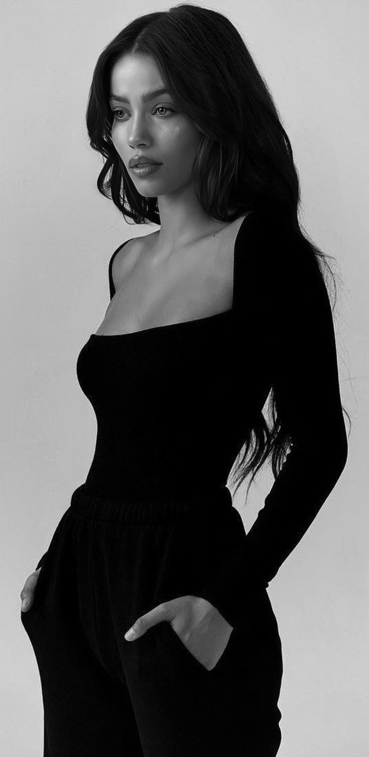 Monochrome model in black styling
